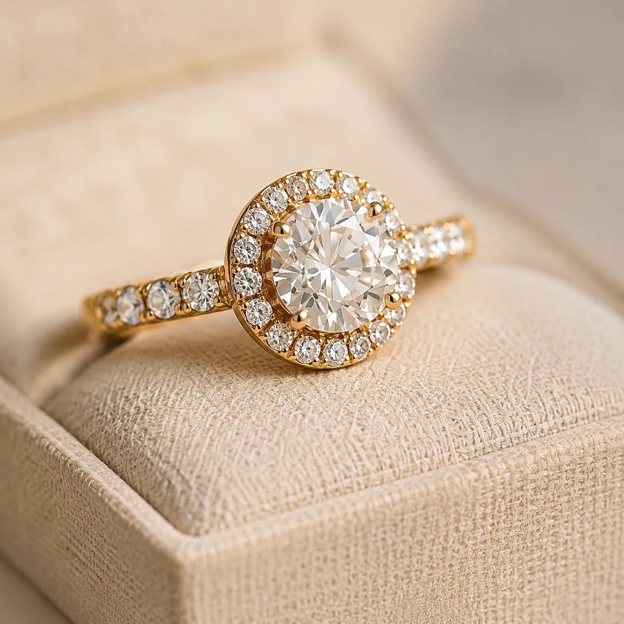 Bespoke engagement ring with diamond
