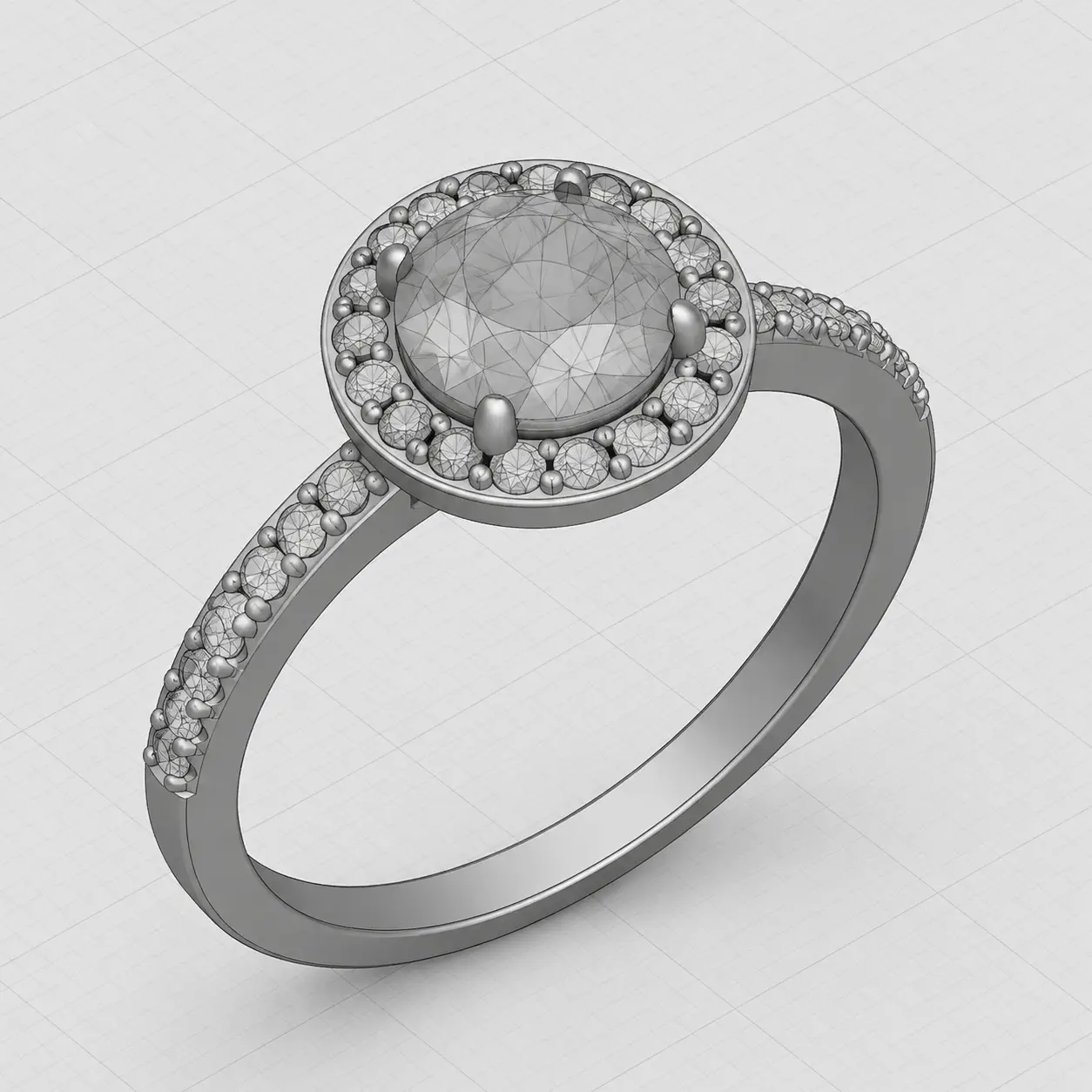 CAD render of a bespoke ring